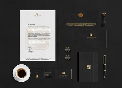 Campos, Costa e Lobo Advogados advogado advogados gold lawfirm lawyer logo stationery