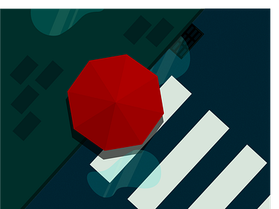 After a rainy day flat illustration