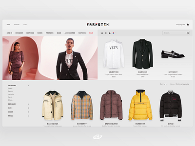 Farfetch concept ui ux web