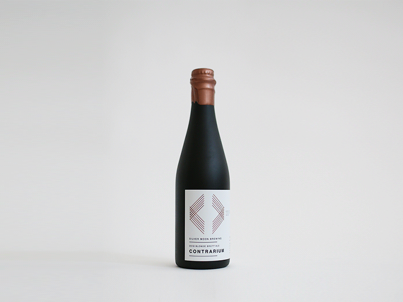 Contrarium - Red Barrel Aged 2 pack beer beer bottle beer packaging copper craft beer design geometric packaging typography vector wax stamp