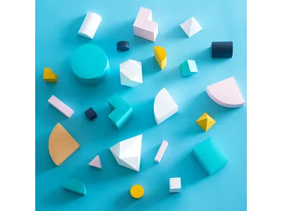 Relationshapes 3d blue and yellow branding design photography shapes zendesk