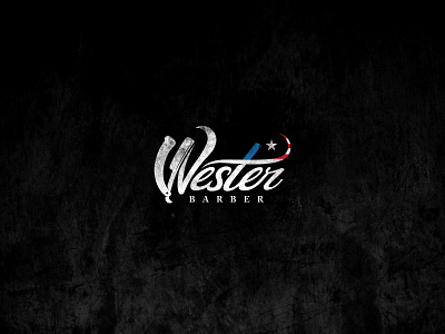 Wester Barber comp1 barber brand branding design idenitity illustration lettering logo typography