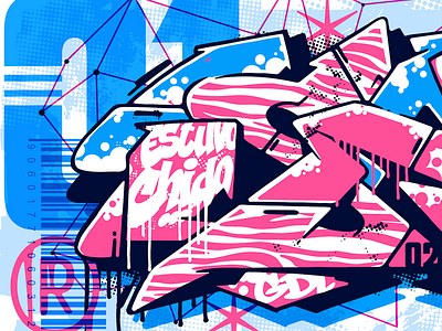 Street Lettering brand and identity graffiti art letter lettering art logo retro type vector