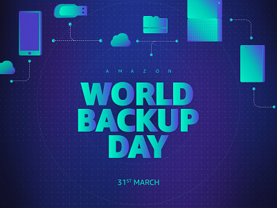 Don't forget to backup your data amazon animation branding clean design flat gradient icon illustration logo minimal type typogaphy ui ui ux vector visual web web desgin website