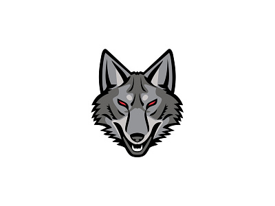 Gray Coyote Head Mascot animal canid canine coyote dog gray gray coyote gray wolf grey head icon mascot pet retro wolf