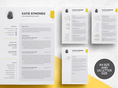 3 Pages Resume Template/CV a4 clean resume creative resume curriculum vitae cv cv template design doc minimal minimal resume modern modern cv modern resume professional professional resume resume resume template template us letter word template