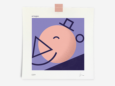 Mr. Hát adobe illustrator character characters circle colors dot emogeo emoji face form geometric geometry illustration lines purple shape smile trajlov