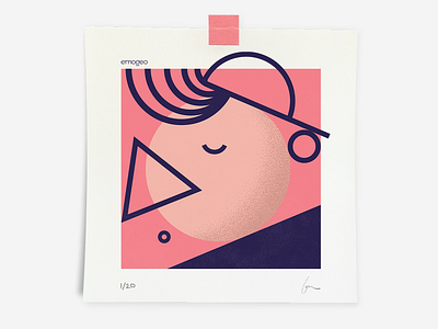 Bangsy adobe illustrator bangs character characters circle colors dot emogeo emoji face faces form geometric geometry illustration lines pink purple shape