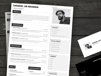 Resume Template - MS Word & Adobe Photoshop formats business card psd cv cv design cv resume microsoft word photoshop resume resume clean resume design template design