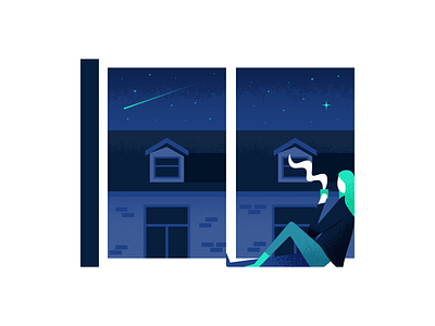 Winding Down illustration illustrator night relax vector window