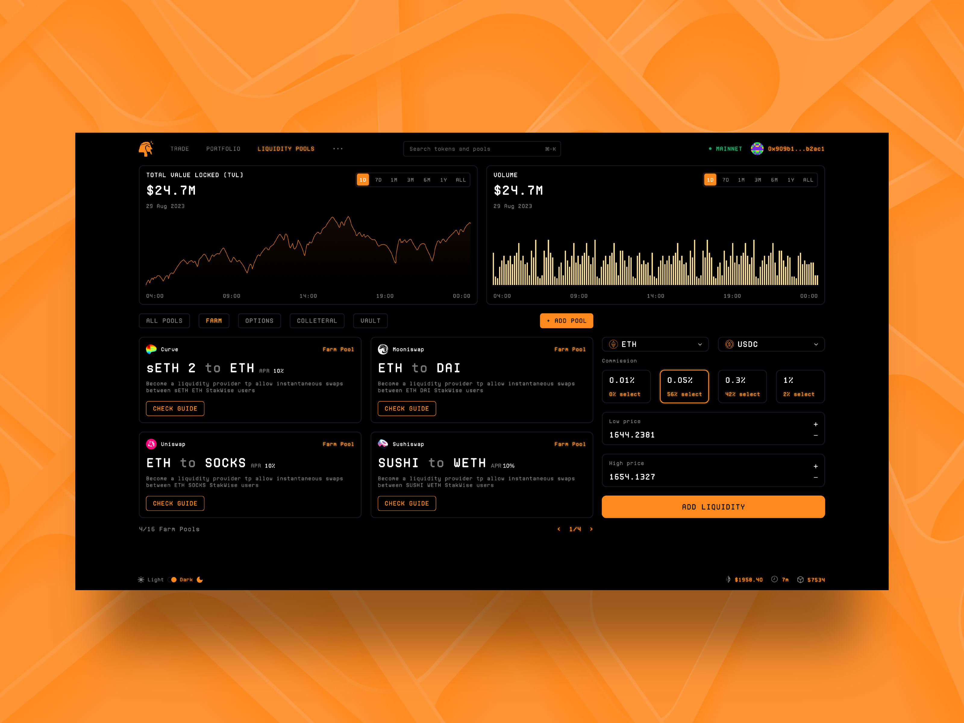 Dashboard Design for Liquidity Supply Protocol admin ui best dashboard design crypto crypto dashboard design crypto portfolio crypto wallet dashboard dashboard dashboard website template defi design inspiration finance fintech saas sass admin panel simple dashboard design ui ux web design web design inspiration web3 web3 dashboard
