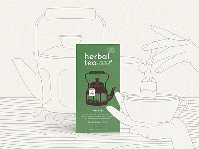 Herbal tea packaging design herbal illustration organic packaging retro silhouette tea tea pot vector vintage