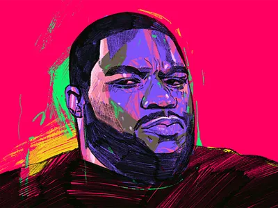 Killer Mike acid colors portrait acid portrait character cool portrait illustrated portrait illustration illustrator killer mike people portrait portrait illustration procreate rap rap is cool rapper rapper portrait run the jewels