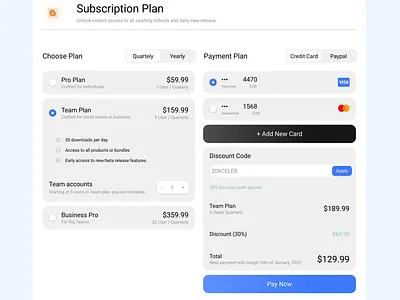 Subscription Plan UI Dashboard Design branding figma graphic design ui