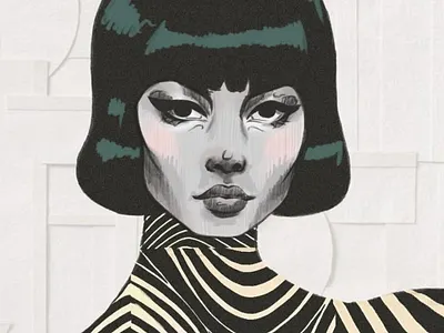 Portrait design illustration minimalism procreate