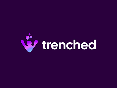 Trenched - Fun Finance Tech Vector Logo in Purple with Gradients finance fintech logo purple