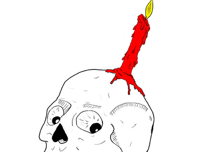 One Skull calavera candle digital illustration illustration lineart red sketch skull