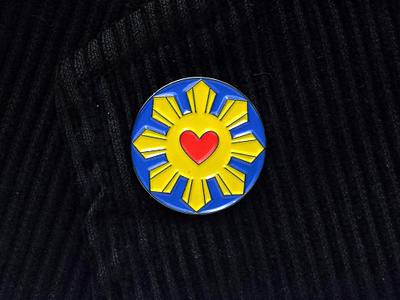 Filipino Heart Pin enamel pin filipino american soft enamel pin