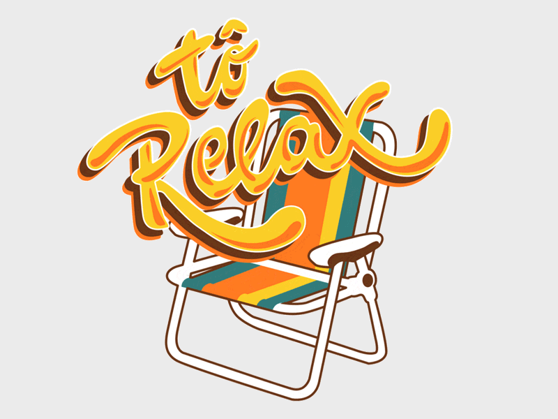 To Relax 2d animation animation beach customtype frame by frame handlettering handwritten illustration lettering logo motion relax typemate typography