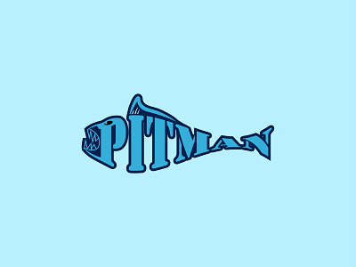 PITMAN LOGO app brand branding design fish fish logo flat design graphic design icon illustration illustrator logo type typography web