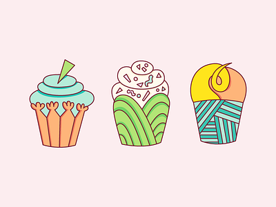 Cupcakes II art cupcake drawing illustration line art