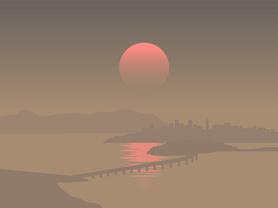 California Burning bay area campfire city skyline climate change grizzly peak haze illustration san francisco smoke sunset toxic air