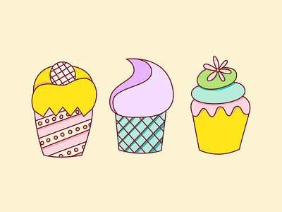 Cupcakes V art cupcakes drawing illustration line art