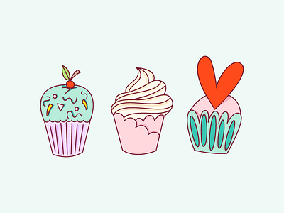 Cupcakes III art drawing illustration line art