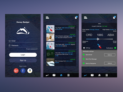 Honey Badger Project adobe xd design flight invision mobile shipping sketch ui ui design ux ux design ux designer