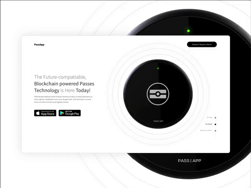 PassReader Landing blockchain clean hardware landing minimal pass passes passport