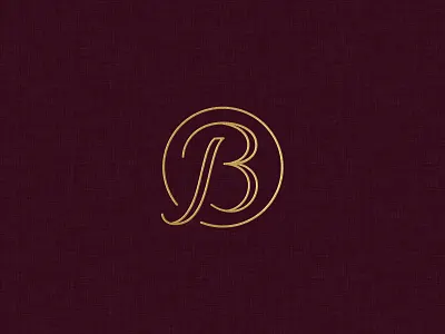 JB Wedding Monogram burgundy circle gold foil identity initials jb logo mark monogram outline script wedding