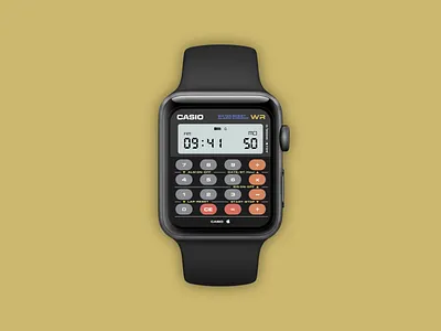 Casio X Apple Calculator Watch - Day 004 apple branding casio creative dailyinspiration dailyui design digitaldesign inspiration interface minimal mobile mobiledesign prototype sketchapp typography ui userexperience vector watchos
