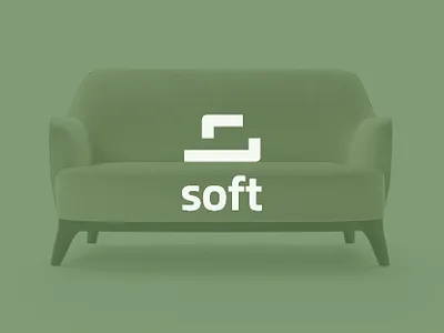 soft-Furniture branding designer furniture design logo soft colors symbol icon mark