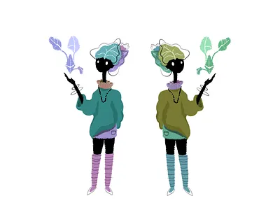 Lettuce Ladies doodle illustration nature nature illustration sketch women