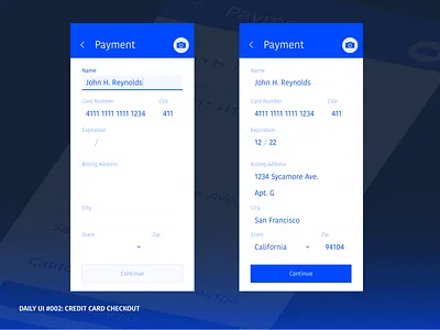 002 Credit Card Checkout blue dailyui dailyui 002 design monotone typography ui