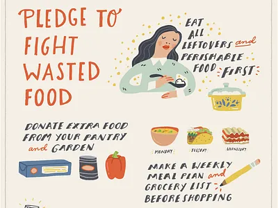 Food Recovery Design hand lettering illustration vector