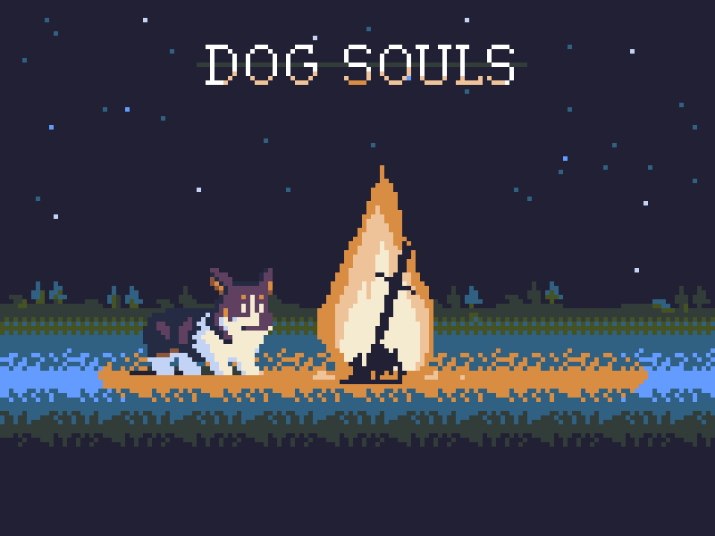 53 Bonfire 8bit animation bonfire corgi darksouls dog pixelart retro ドット絵