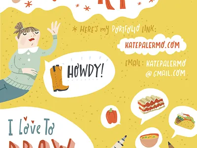 Contact Page hand lettering illustration vector