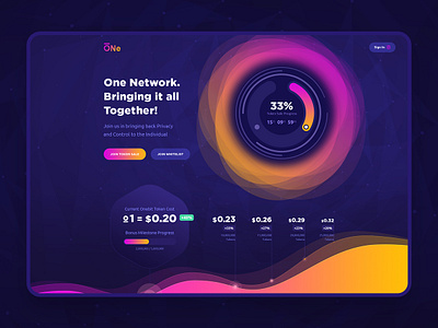 ONe Social Network blockchain crypto design ico landing page ui ux web