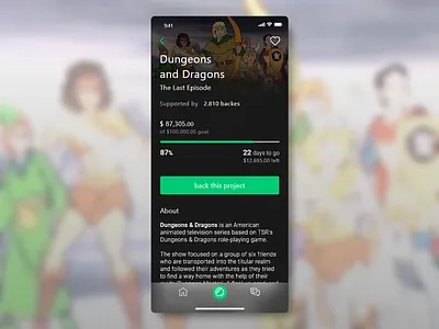 032 DailyUI - Crowdfunding Campaign 032 crowdfunding dailui ios