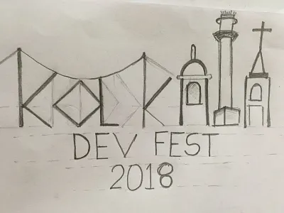 GDG Kolkata design devfest gdg google illustration india kolkata logo monuments pencil sketch