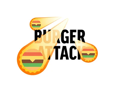 Burger attack bugrer food logotype