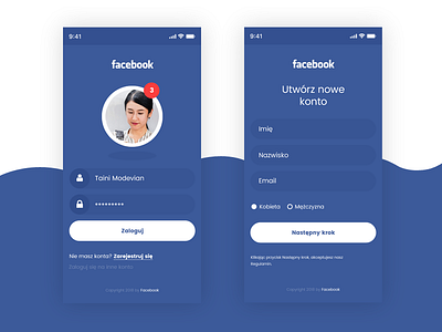 Facebook login agency creative design ui ux