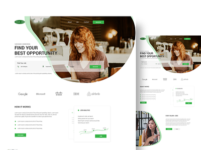 Job Search - Landing Page adobe business clean concept creative design designer dribbble dribbble best shot inspiration job job application landingpage minimal portfolio simple design ui ui design uidesign web design