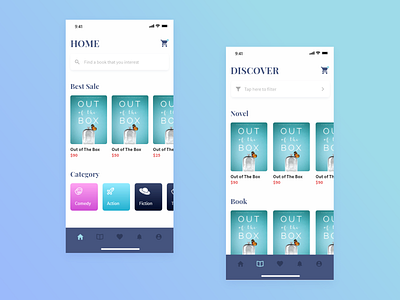 Book Store App app book app book store clean design ui ux