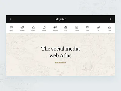 Mapster - Home beige black concept design intro screen map marker maps mapster pastel top ui website