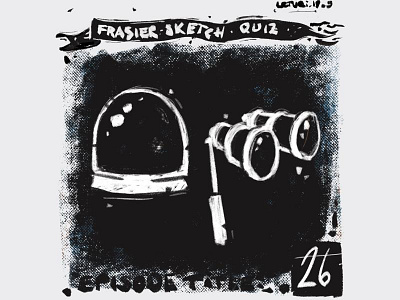 Frasier sketch quiz, #26. Which episode? astronaut episode frasier linocut procreate quiz reddit