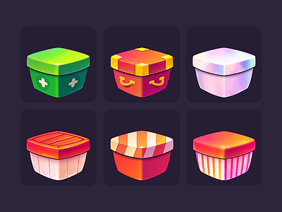 LingoLand Boxes box casual christmas concept game game app gift gift box green holiday holographic holography icon illustration match3 mobile red