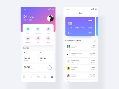 Card app design dimest ui ux