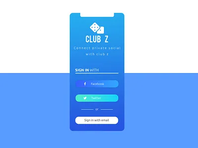 Club Z Social Application photoshop psd uiux